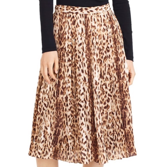 J. Crew Dresses & Skirts - JCrew Pleated Leopard Midi Skirt NWT (12)